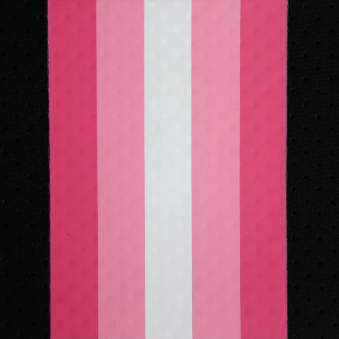 Courtside Small Tote for Tennis, Pickleball and Paddle | Black With Pink and White Stripes