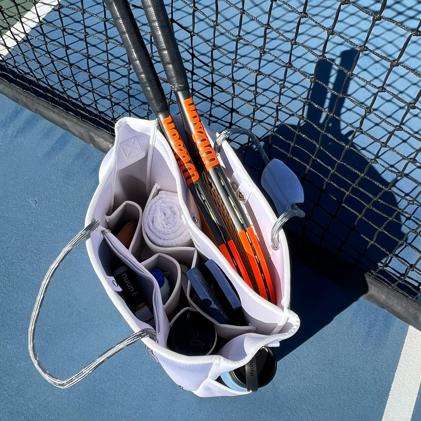 Courtside Large Tote for Tennis, Pickleball and Paddle | White