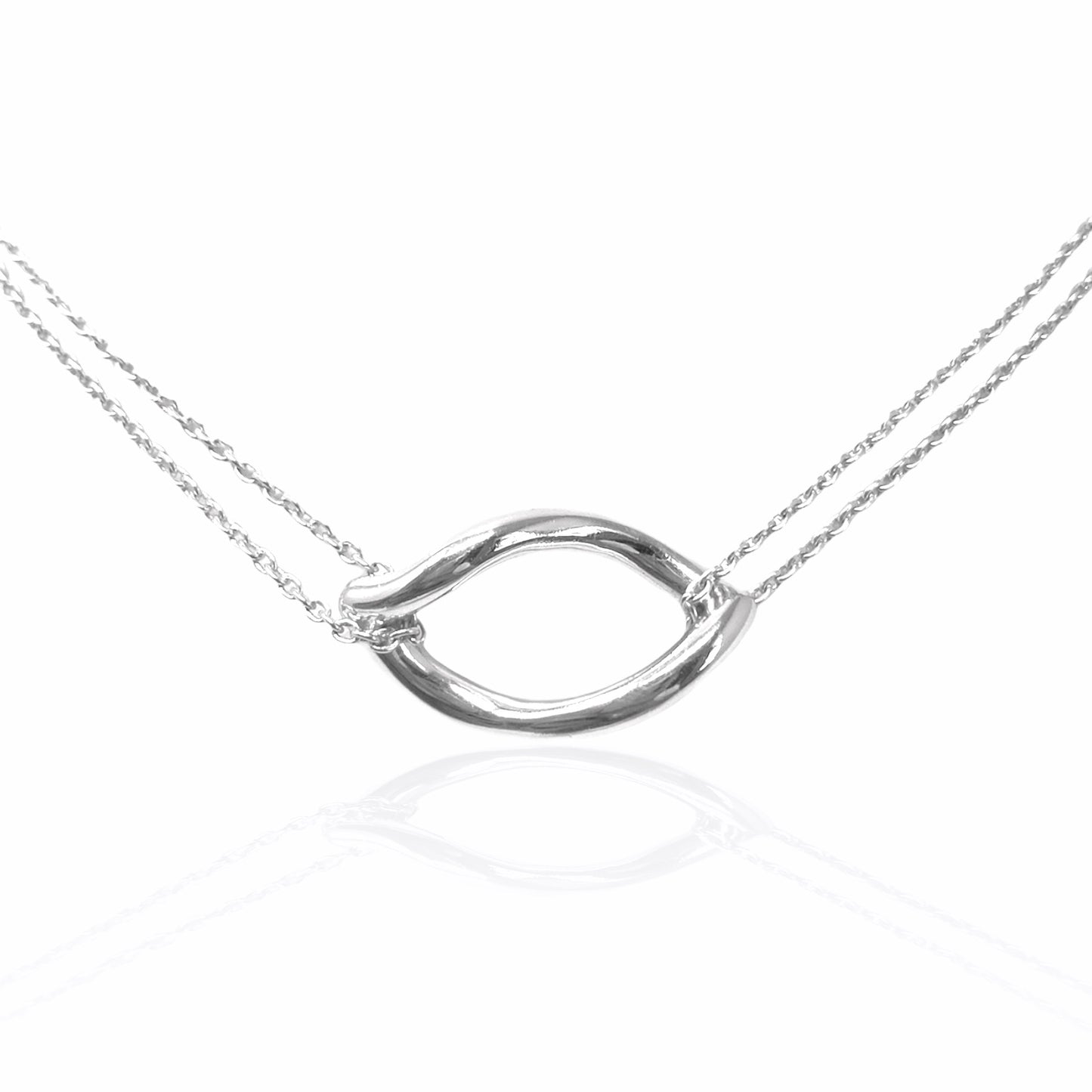 Infinity Link Suspended Double-Chain Necklace
